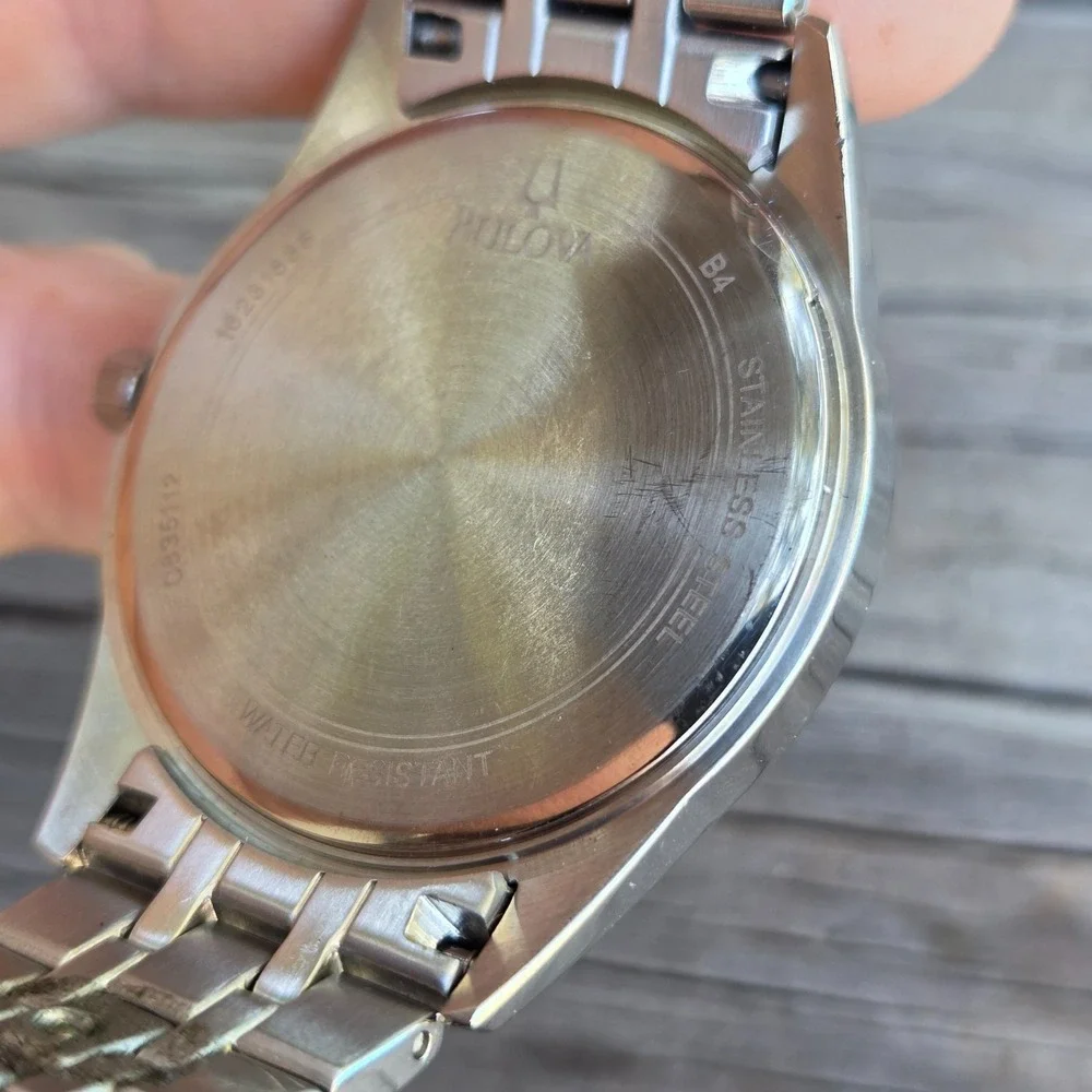 United Parcel Service BULOVA Men's Watch Stainless Steel 2 Diamond UPS Store EUC